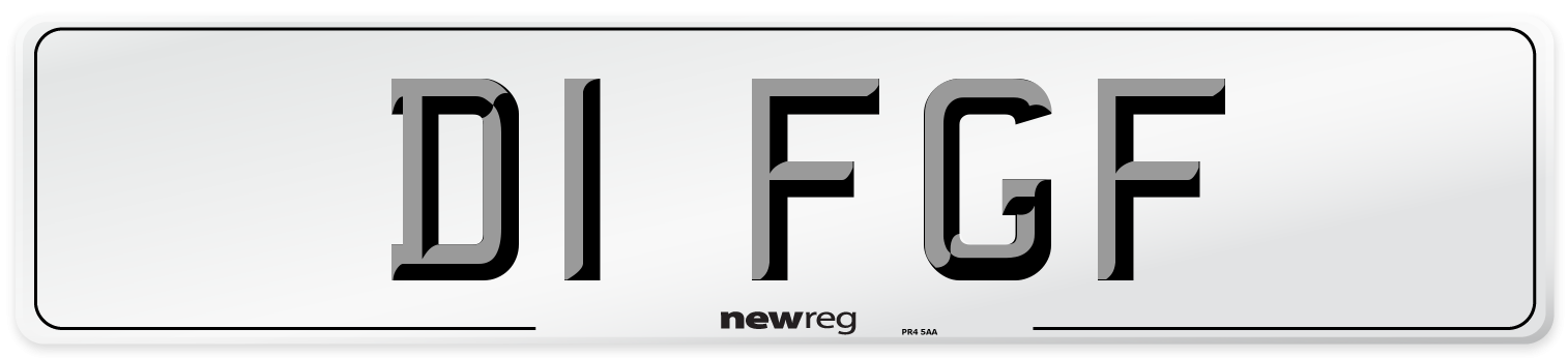D1 FGF Number Plate from New Reg